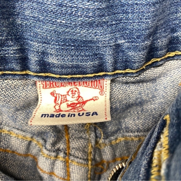 True Religion Jeans Mens Sz 31x33 (34.5x31) Billy Flap Pocket Distressed Ripped - Picture 12 of 16